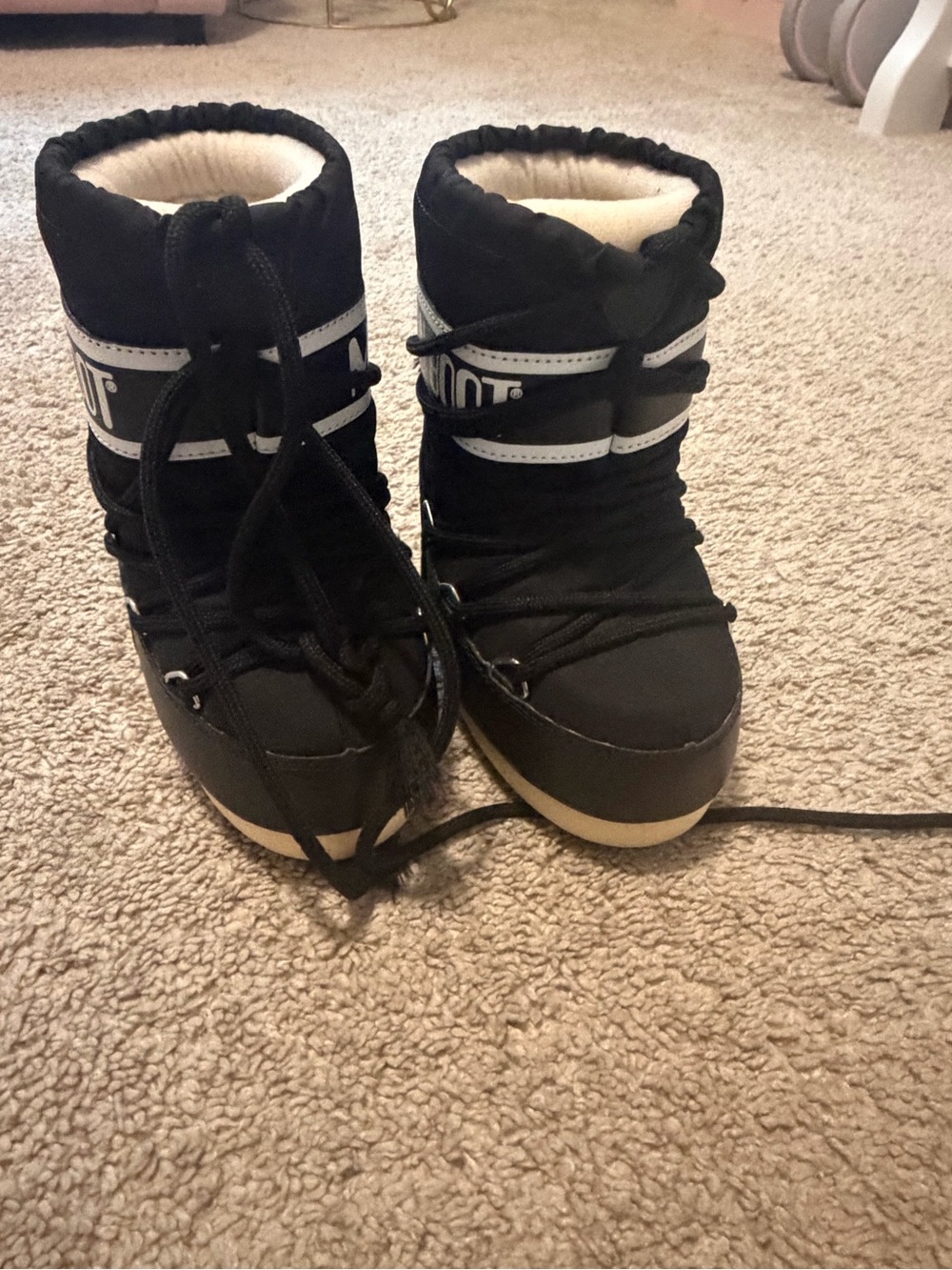 Moon Boot Kids Black and White Snow Boots